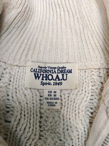 Cream Cable Knit Zip-Up Sweater