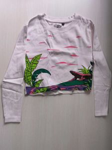 Tropical Print Crop Top