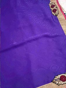 Purple Embroidered Saree