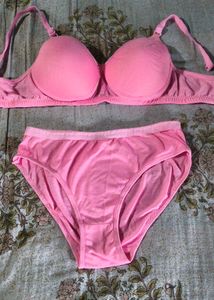 Pink Bra and Panty Set