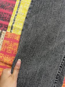 Dark Grey washed high waisted jeans