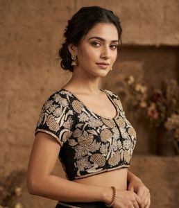 Embroidered Black Blouse