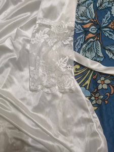 Silky White Robe for women in free size