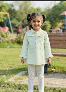 Light Green Tunic Top and Pants Set