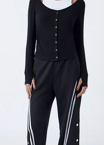 Black Ribbed Cold Shoulder Layered Top for Women
