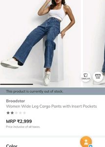 Women's New Wide Leg Cargo Denims