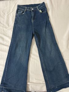 Flared Blue Denim Jeans