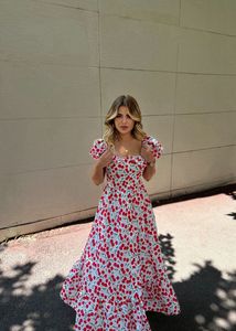 cherry 🍒 print long dress