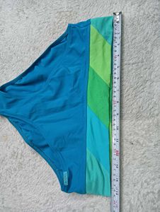 Blue Bikini Bottom,♥️♥️ with Green Waistband