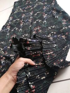 Black Floral Midi Dress