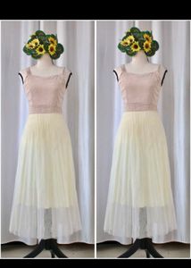 Chic Cream Tulle Layered Dress