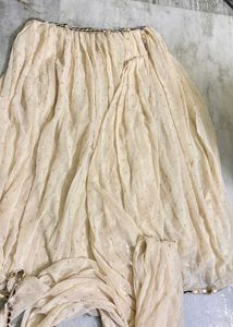 Elegant Beige Embellished Saree