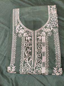 Elegant Green Embroidered Suit Piece