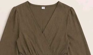 Olive Green Wrap Dress