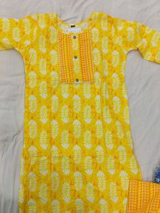 Vibrant Yellow Printed Kurta