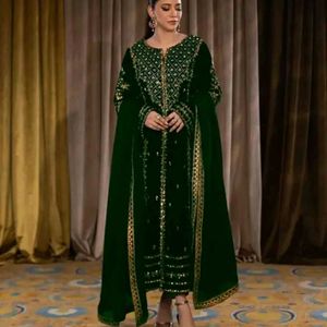 Elegant Green & Gold Embroidered Kurta Set