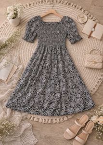 Floral Smocked Midi Dress