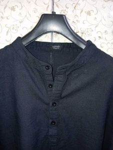 COOFANDY men's cotton linen Henley shirt