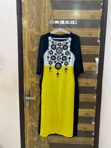 Vibrant Yellow & Black Kurta