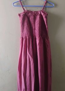 Smocked Button-Front Dress