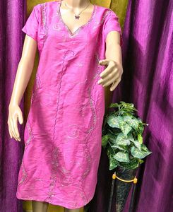 Vibrant Pink Embroidered Kurta
