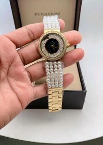 Elegant Pearl &amp; Crystal Women's Watch