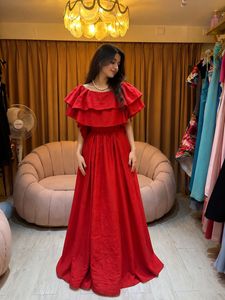 Stunning Red Ruffled Gown