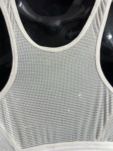 Sports Bra - White &amp; Coral Pink
