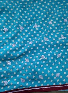 Beautiful Teal Saree with Embellishments 6