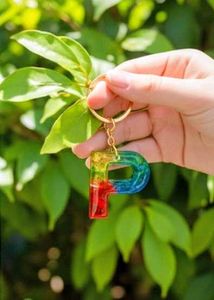 Rainbow Letter Keychain customized