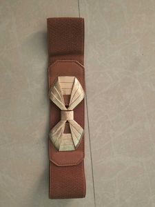 Elastic Stretch Belt with Gold Buckle