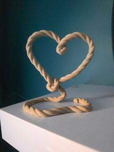Red 3D Printed Rope Heart  Valentine's