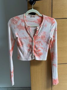 Tie-Dye Long Sleeve Cropped Top