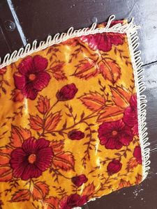 Floral Print Pillow cover with Tassel Border