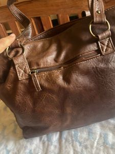 Classic Brown Faux Leather Shoulder Bag