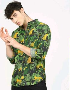 Men's Tropical Leopard Print Shirt