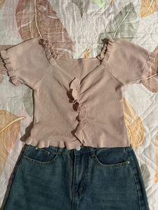 Cute Ruffled Pink Top