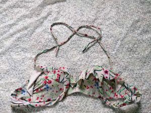 Floral Ruffle Bikini Top