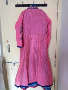 Pink Embroidered Anarkali Kurti