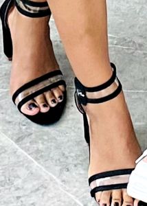 Black Heels with Clear Straps