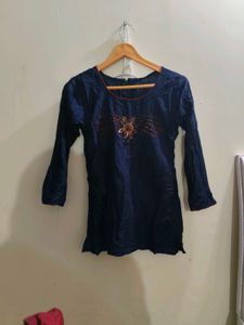 Elegant Blue top with Skirt Embellishments