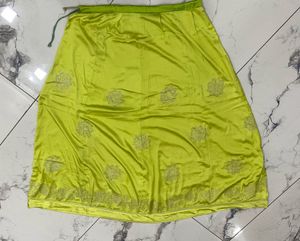 parrot green rajputi poshak with pure odhni