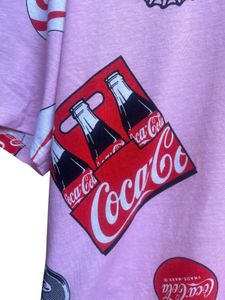 Coca-Cola Pink Graphic Crop T-Shirt – Size Large