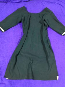 Elegant Black Kurta with Silver Border
