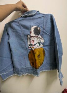 Astronaut Denim hand-painted Jacket