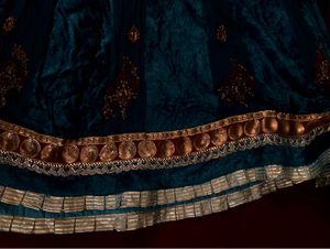 Zardozi Embroidered Teal Velvet Anarkali