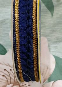 Decorative Blue & Gold Fabric Trim