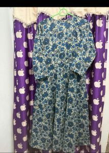 Beautiful Blue Floral Print Kurta Set