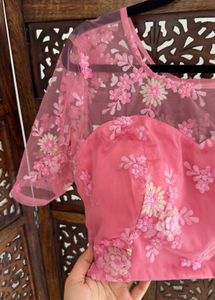Brand New Pastel Pink Heavy Worked Designer Blouse