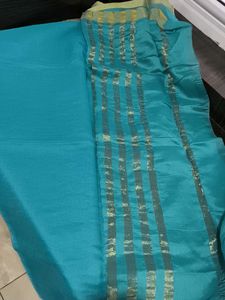 Teal &amp; Gold Saree